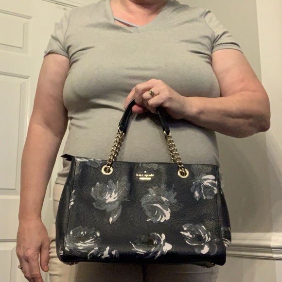 kate spade Handbags - Kate Spade New York Meena Briar Night Rose Satchel Handbag GUC Navy Multi Color